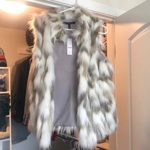 White House Black Market fur vest